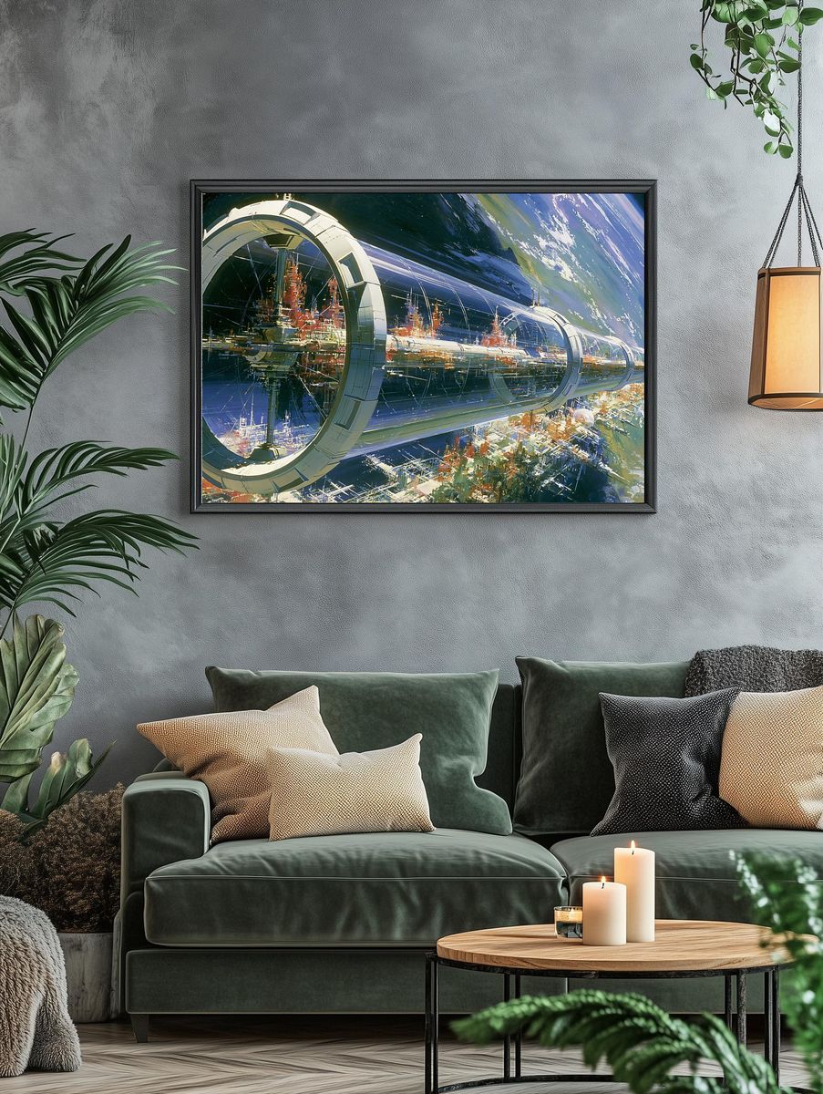 Orbital Space Station Sci-Fi Poster. — room view 4