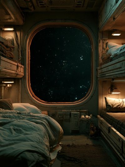 Space Station Cabin Poster. poster