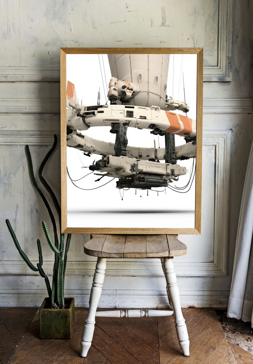 Sci-Fi Orbital Station Illustration Poster. room preview