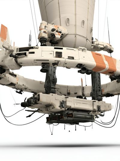 Sci-Fi Orbital Station Illustration Poster. poster