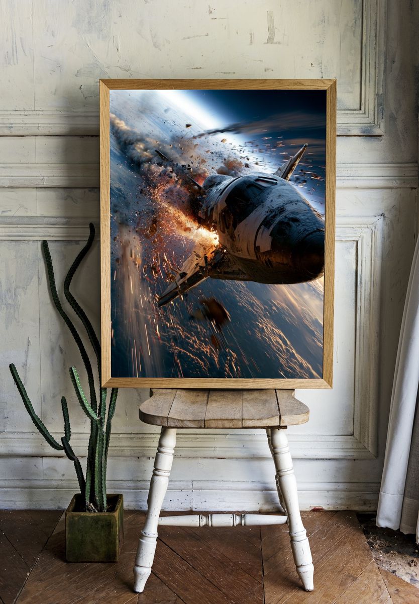 Space Shuttle Explosion Poster. — room view 1