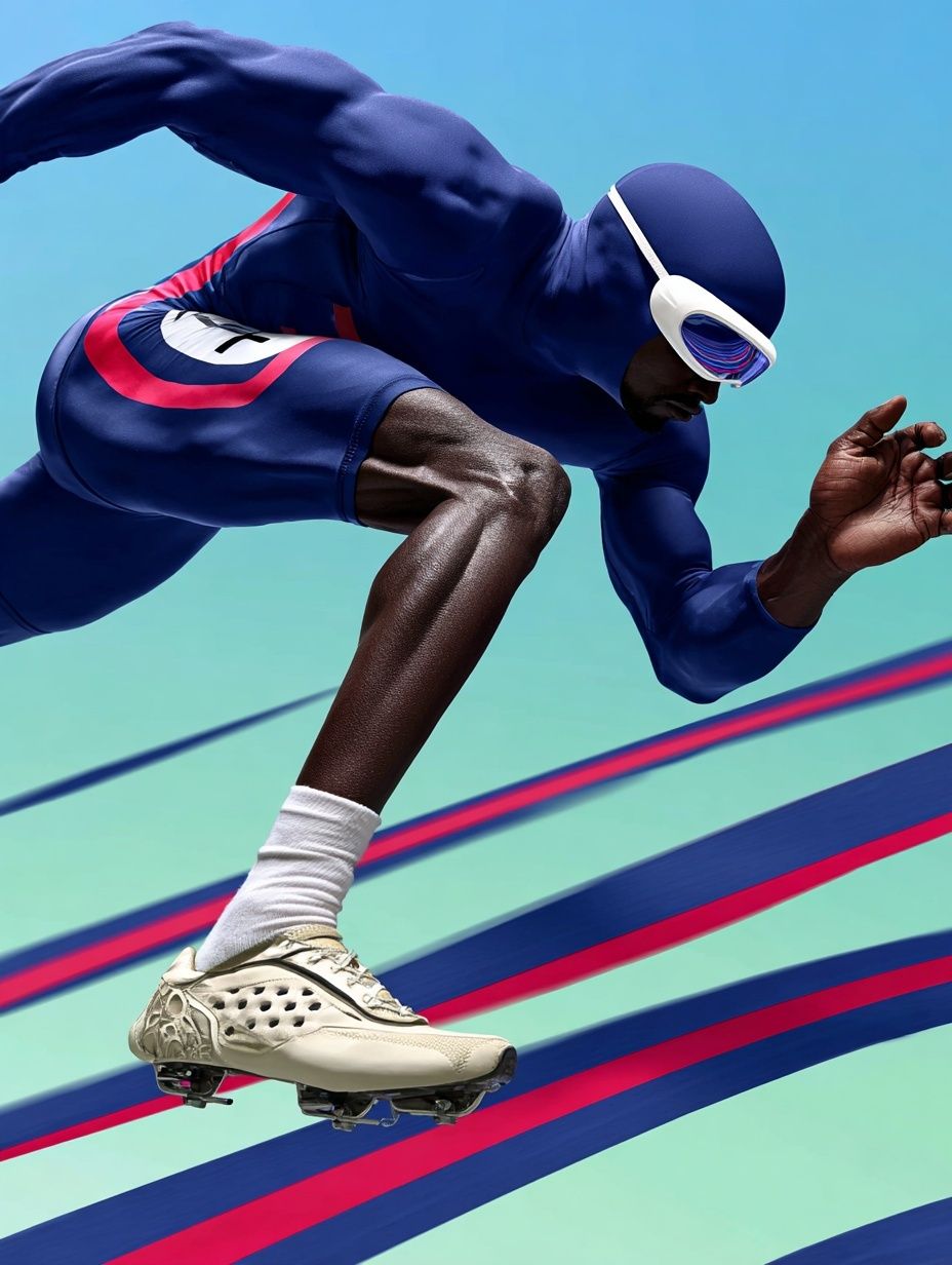 Dynamic Athlete in Motion — Sports Print. poster detail