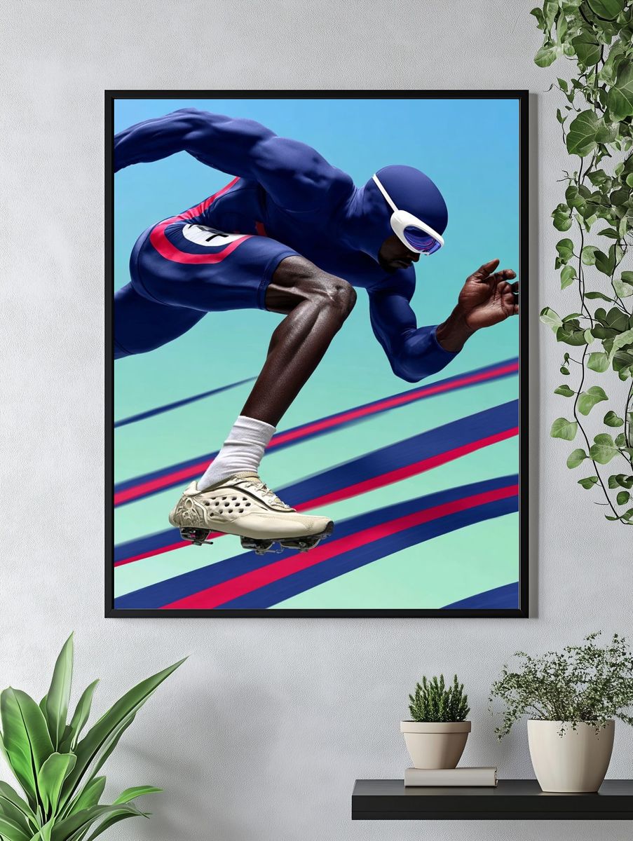 Dynamic Athlete in Motion — Sports Print. — room view 4