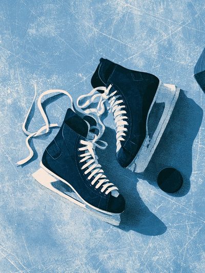 Ice Hockey Skates Photography Poster. poster