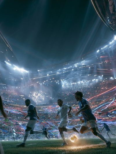 Stadium Soccer Nightscape Poster. poster