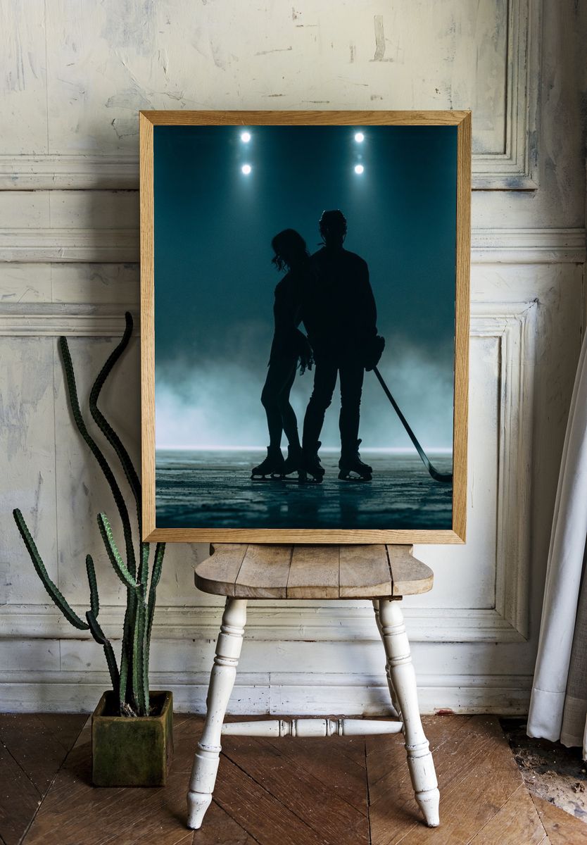 Ice Hockey Silhouette Photography Poster. — room view 1
