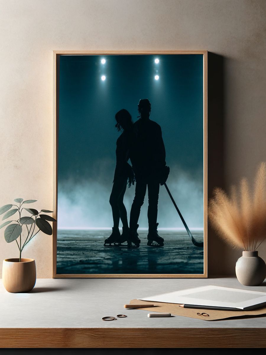 Ice Hockey Silhouette Photography Poster. — room view 2