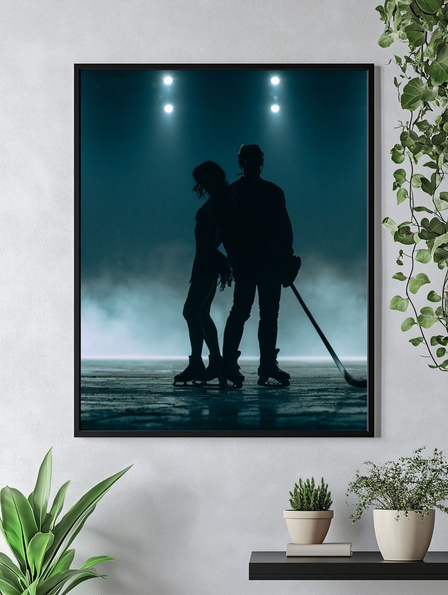 Ice Hockey Silhouette Photography Poster. — room view 4