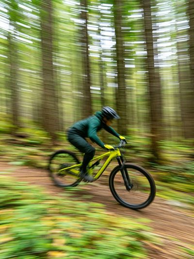 Mountain Bike Forest Motion Poster. poster