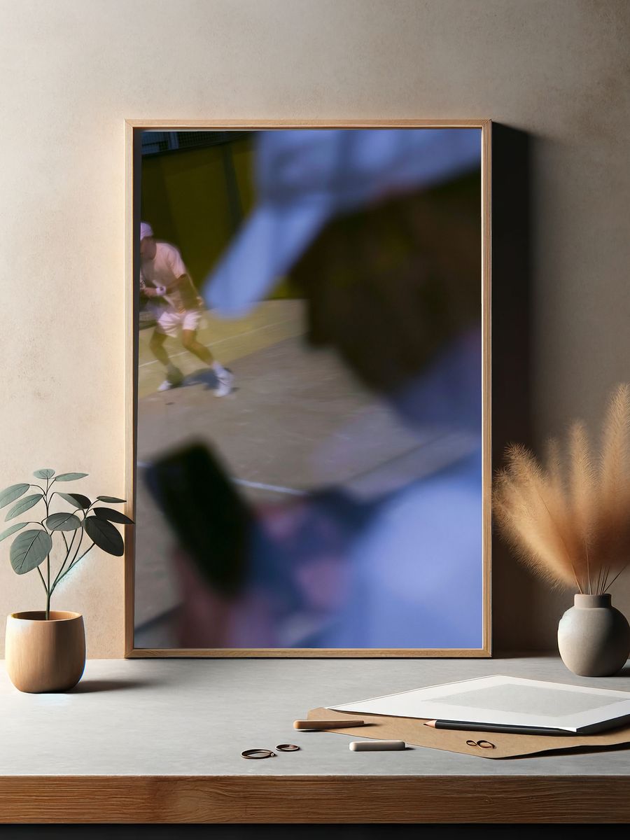 Blurred Tennis Match Photography Poster. — room view 2
