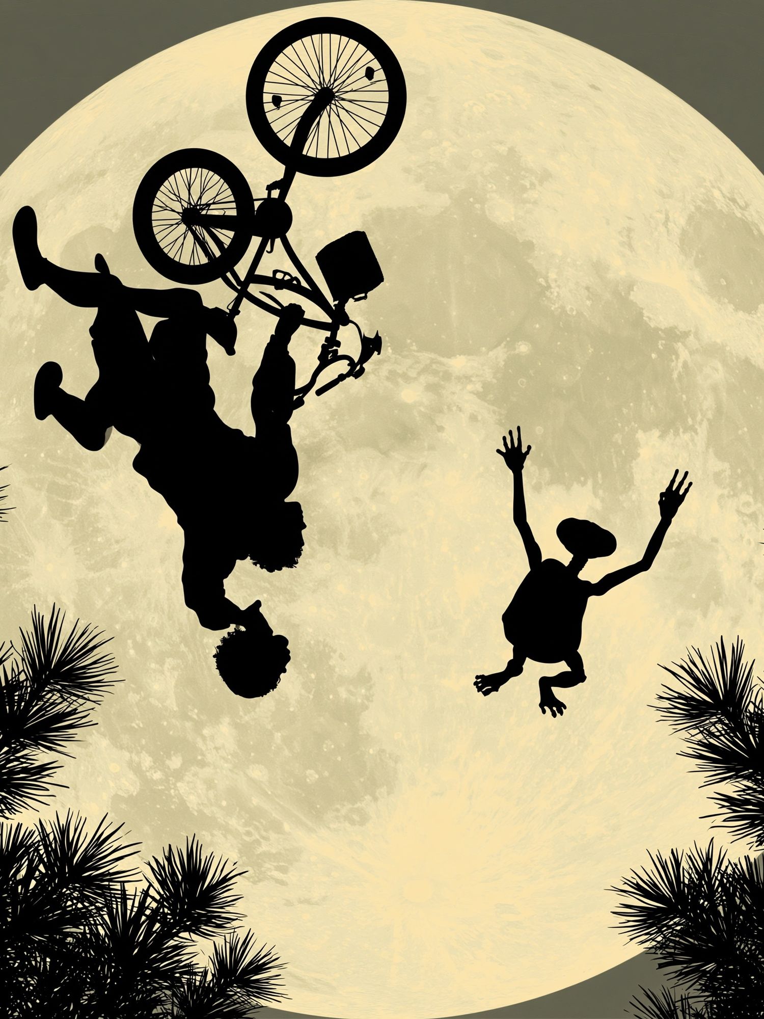 Moonlit BMX Silhouette Poster. poster detail