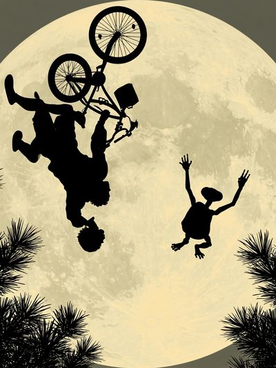 Moonlit BMX Silhouette Poster. poster