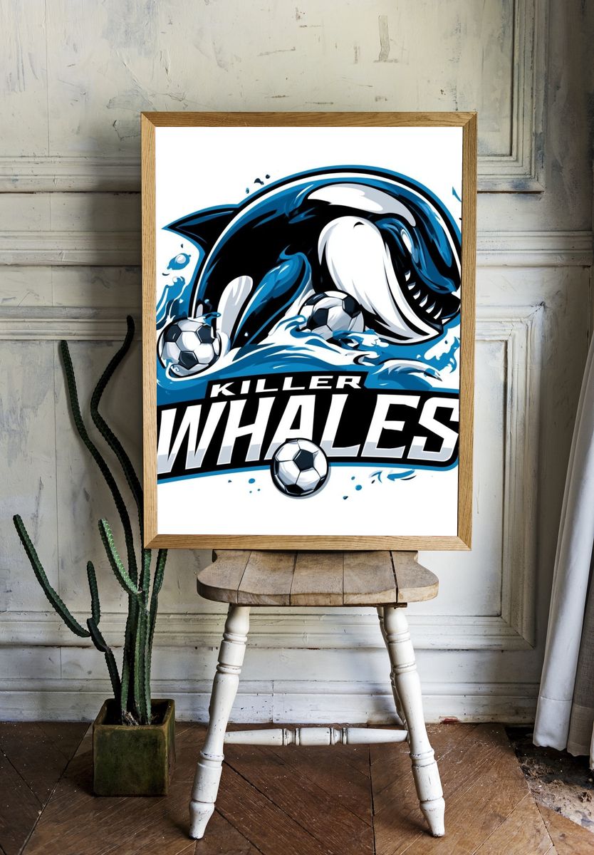 Killer Whales Soccer Poster. — room view 1