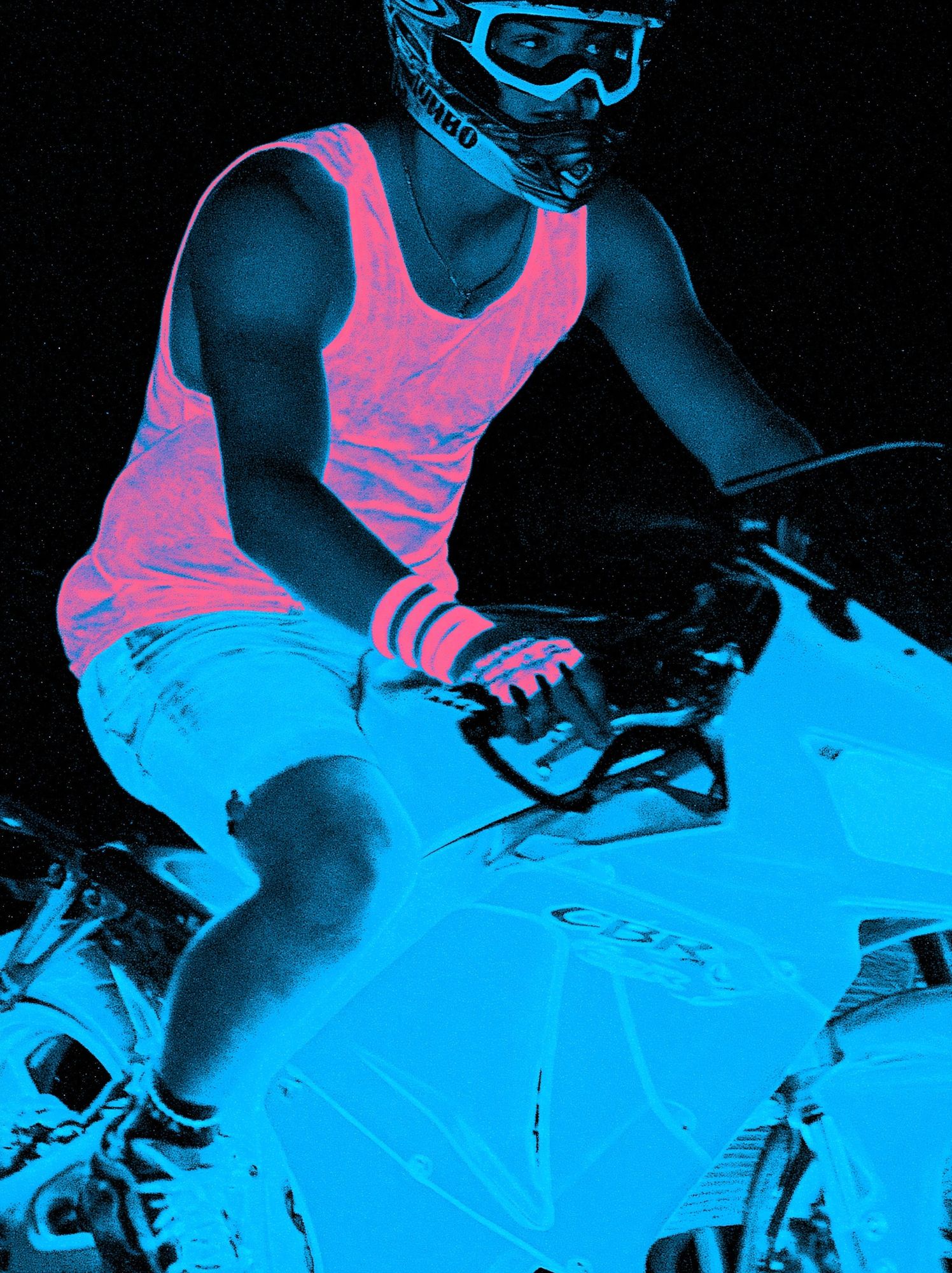 Neon Motocross Rider Poster. poster detail