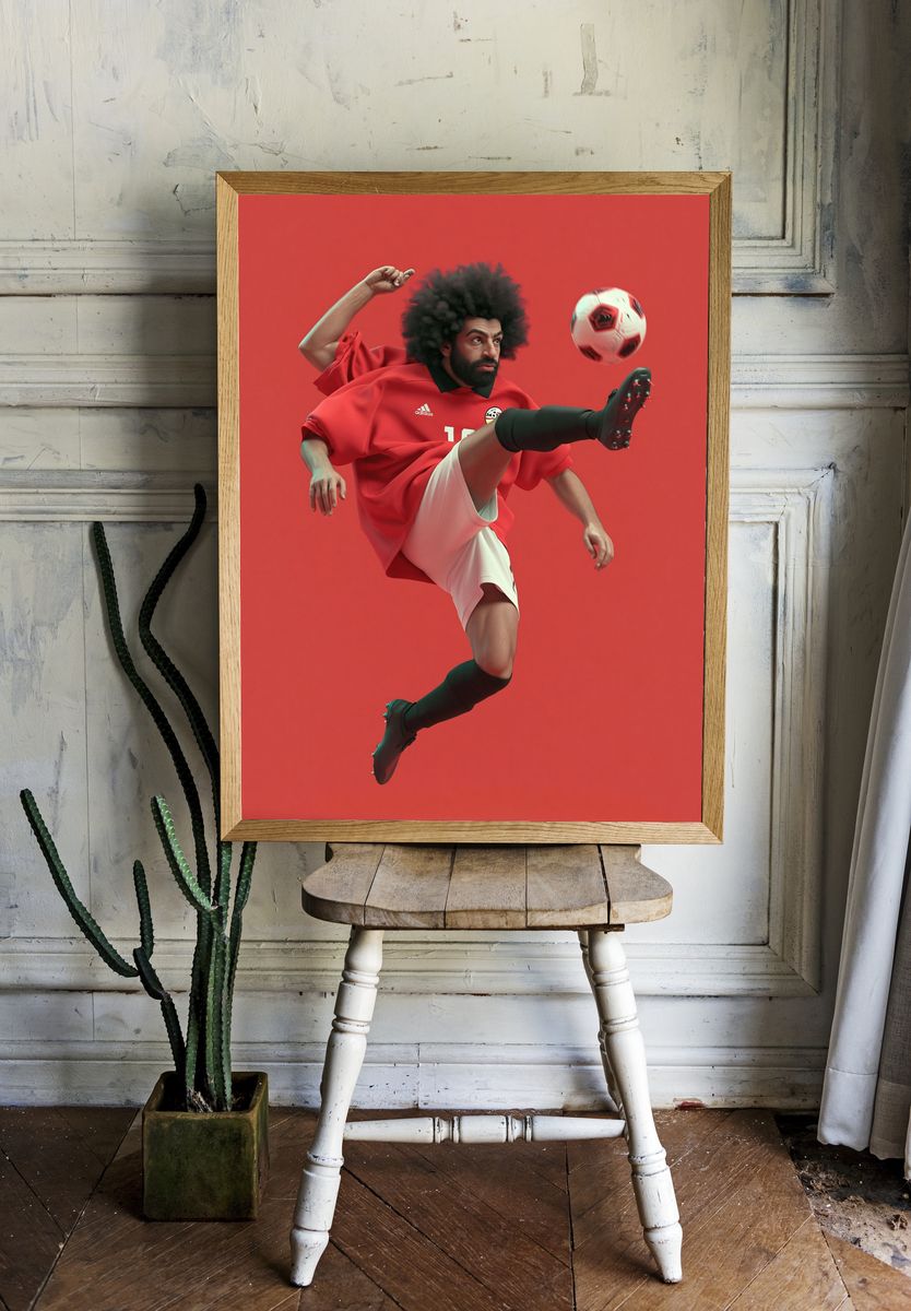 Soccer Acrobat Red Poster. room preview