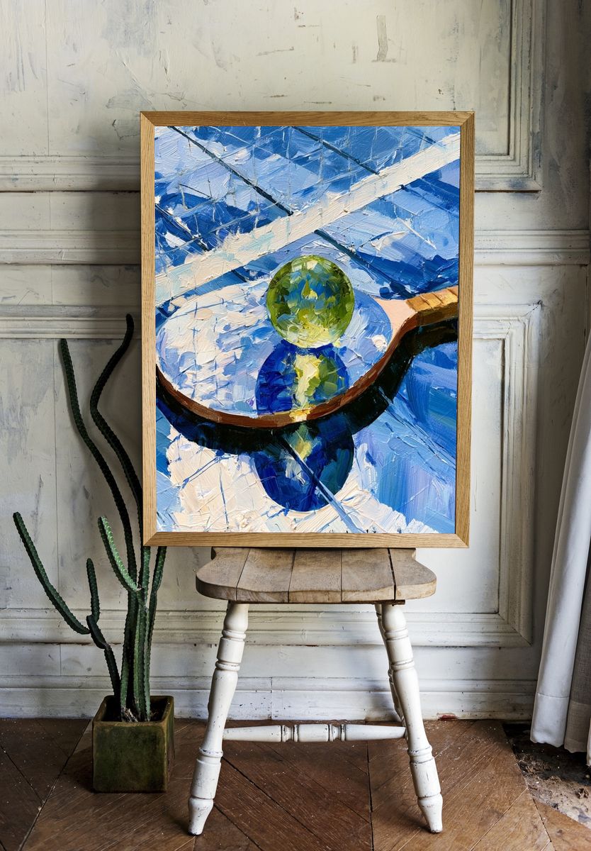Tennis Racket Reflection Abstract Poster. — room view 1