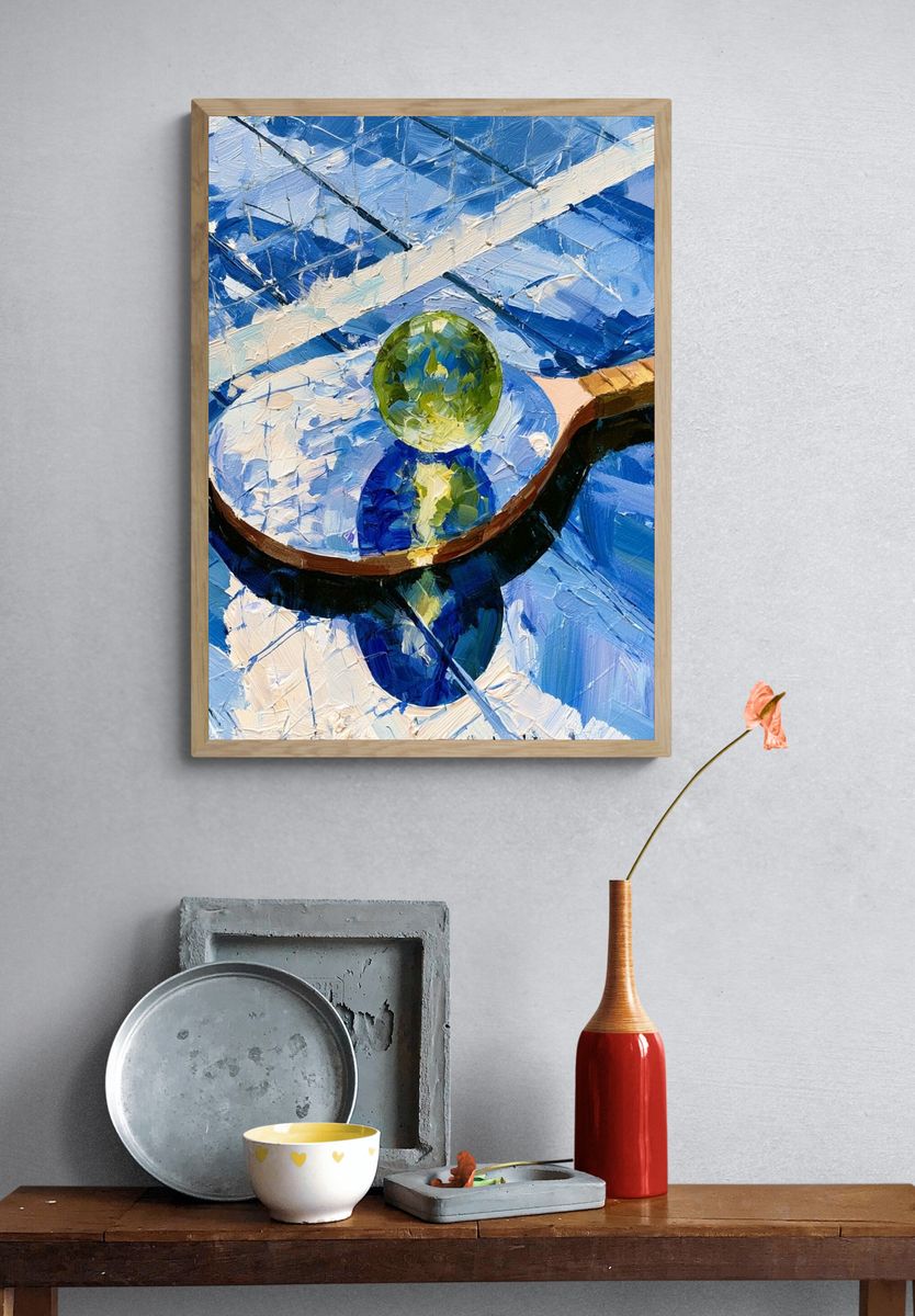 Tennis Racket Reflection Abstract Poster. — room view 3