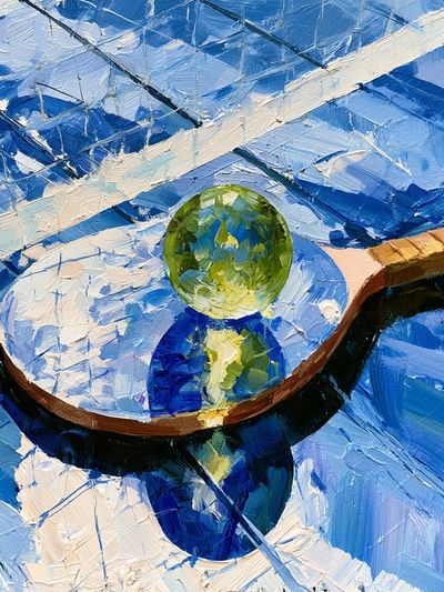 Tennis Racket Reflection Abstract Poster. poster