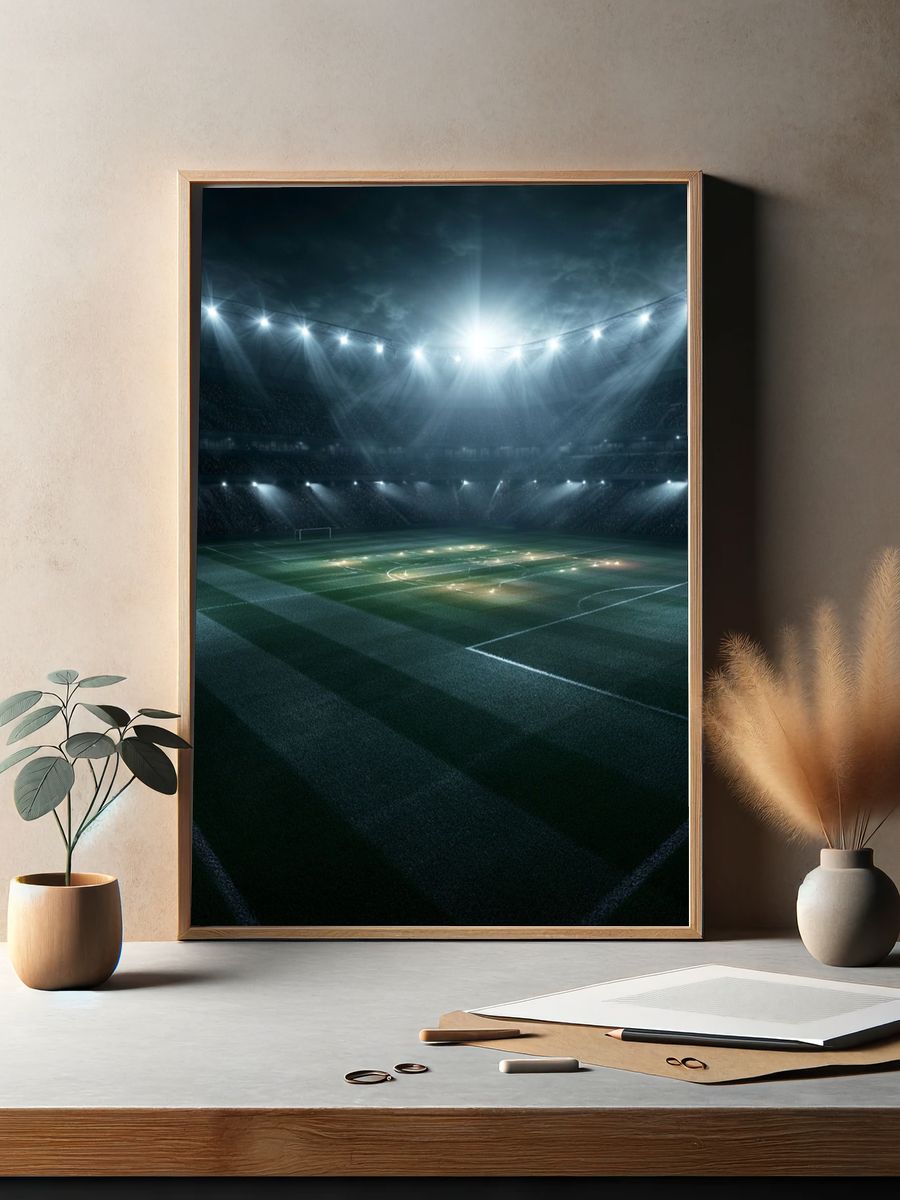 Floodlit Stadium Night Poster. — room view 2