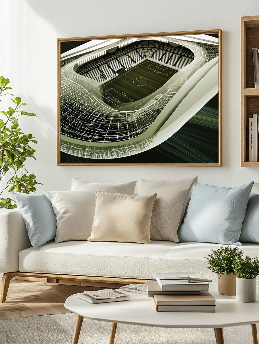 Futuristic Stadium Aerial Poster. — room view 2