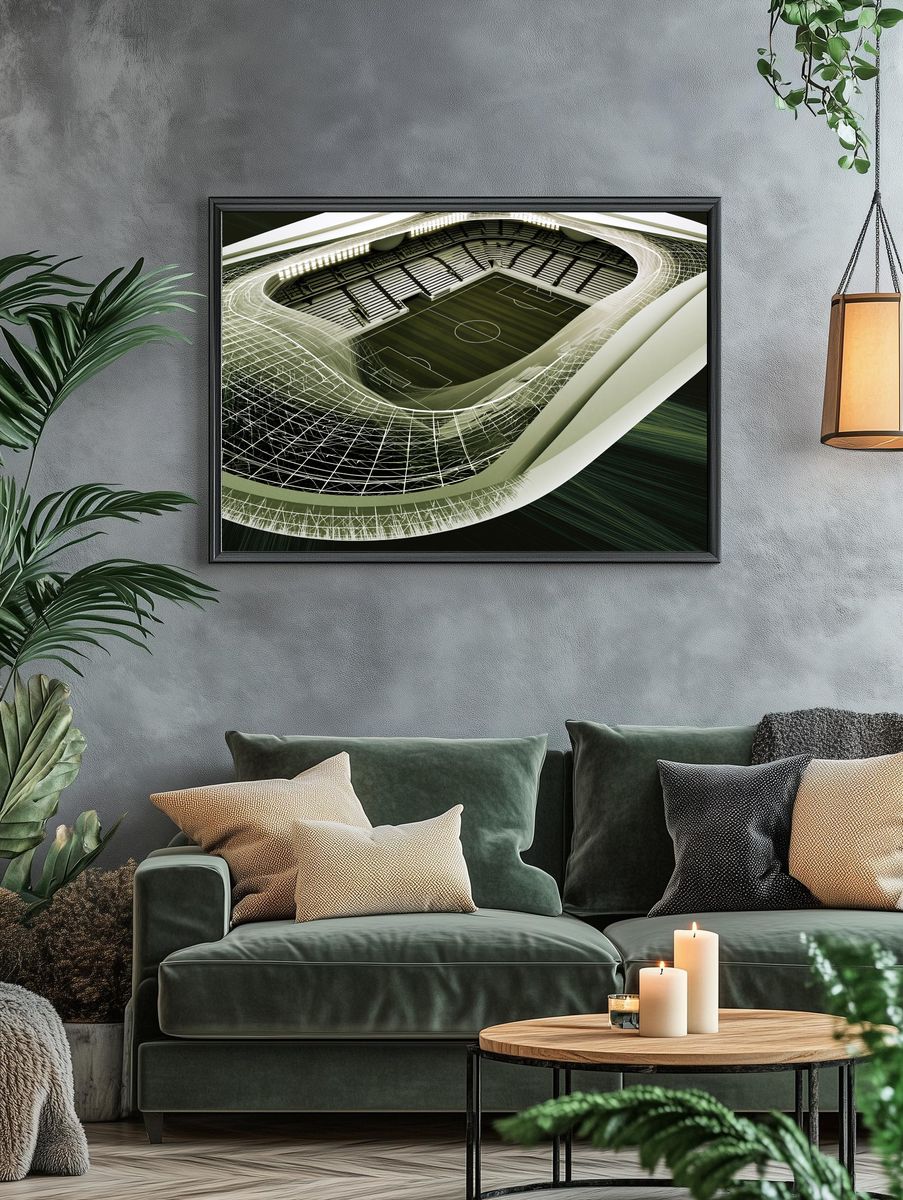 Futuristic Stadium Aerial Poster. — room view 4