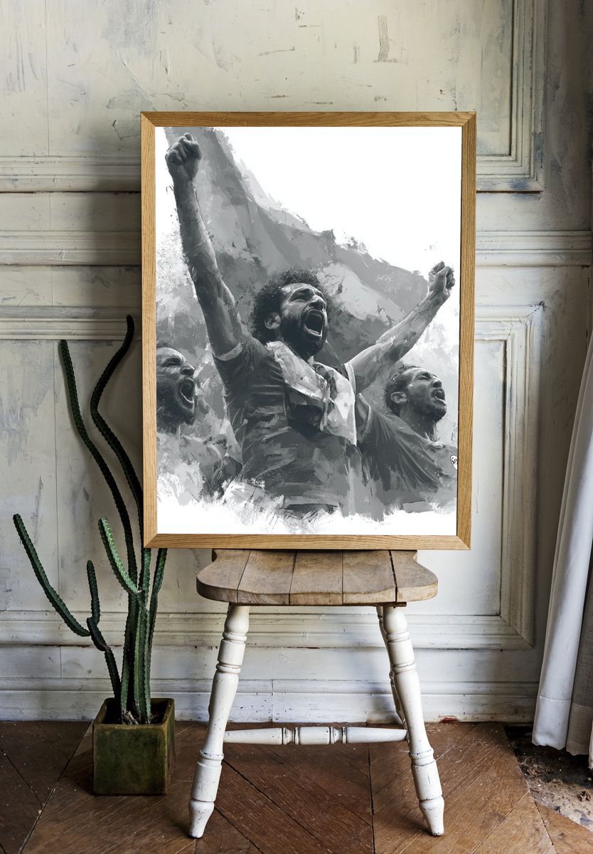 Football Victory Chant Illustration Poster. — room view 1
