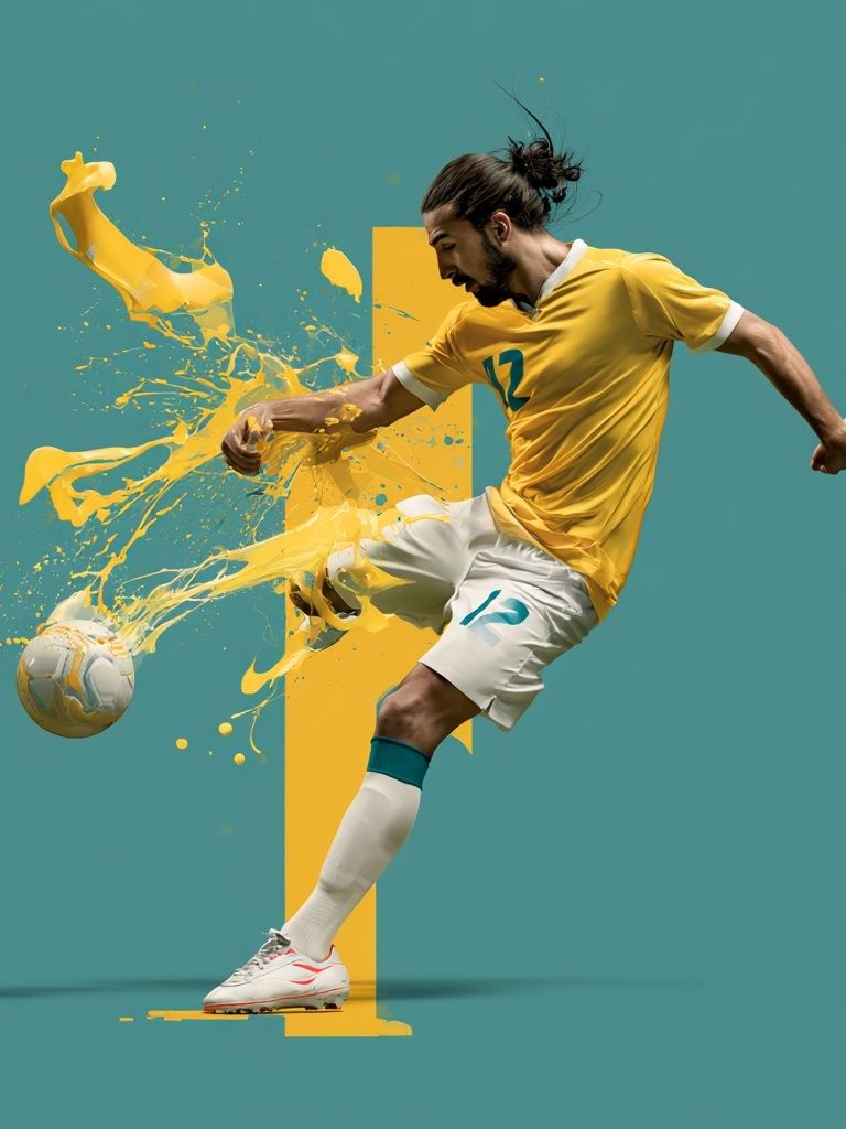 Soccer Kick Splash Poster. poster — sport art