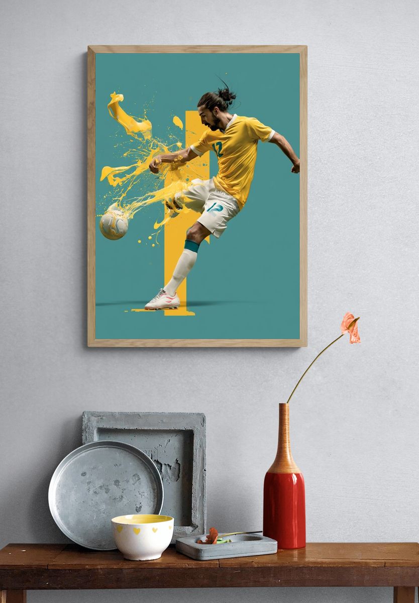 Soccer Kick Splash Poster. — room view 3