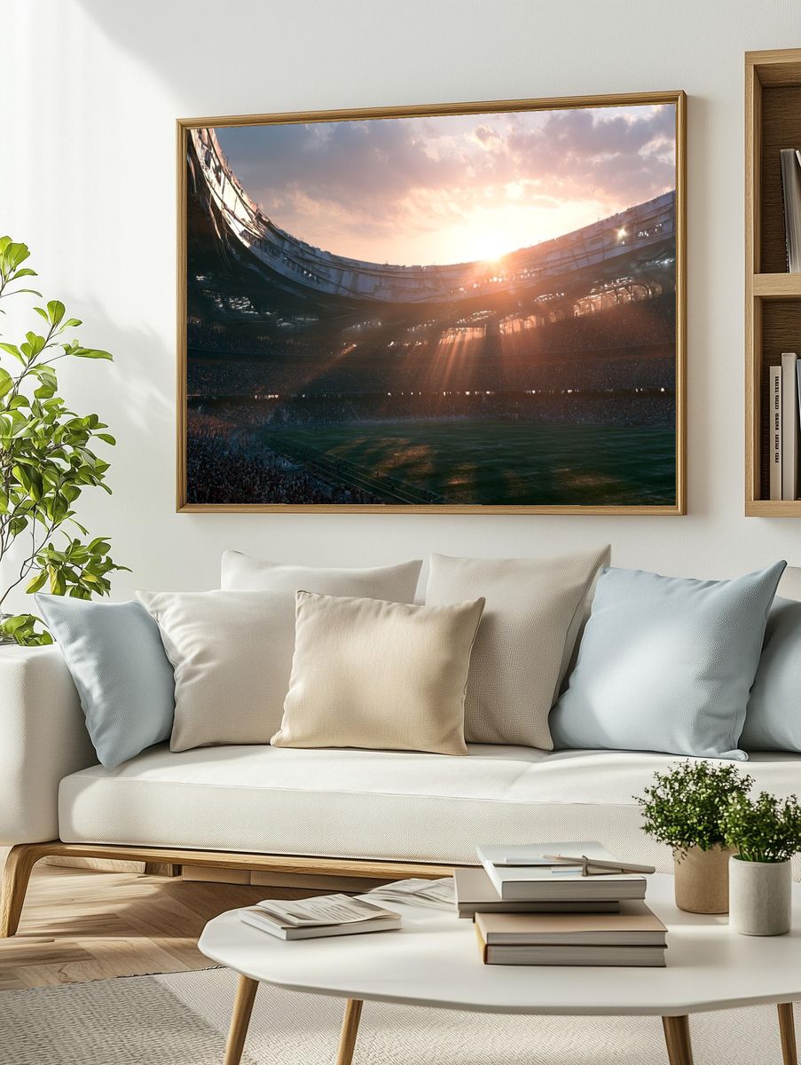 Sunlit Stadium Sunset Poster. — room view 2