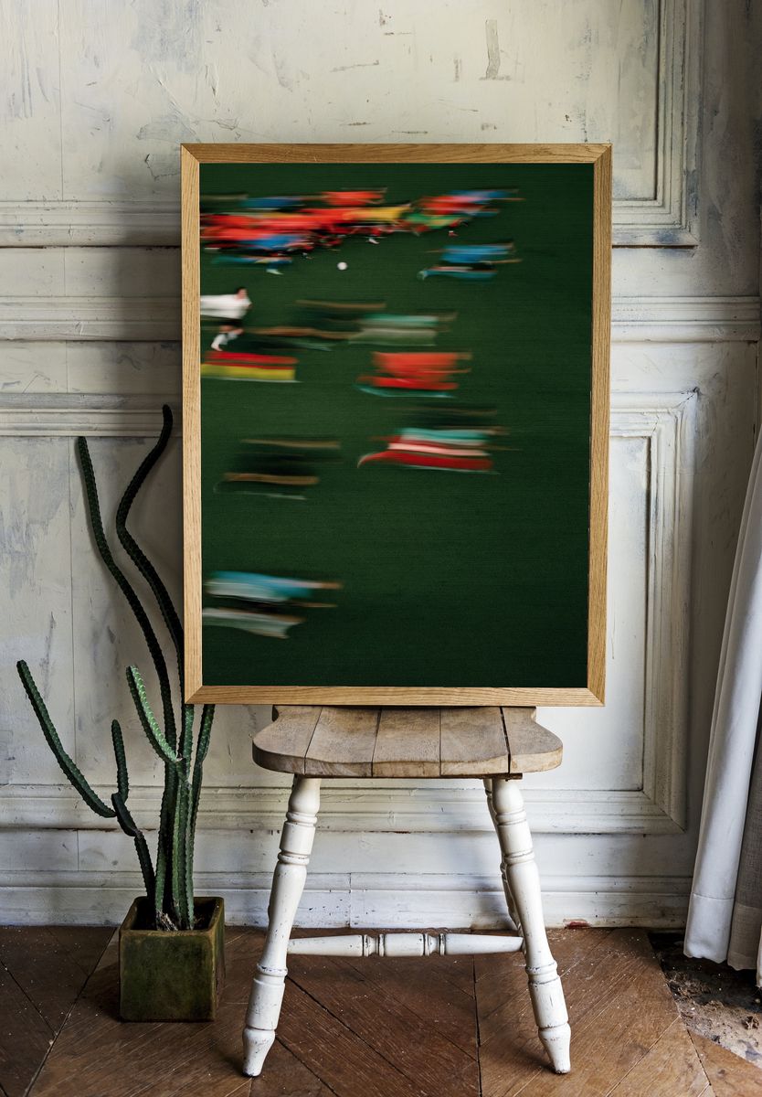 Blurred Soccer Match Abstract Poster. room preview