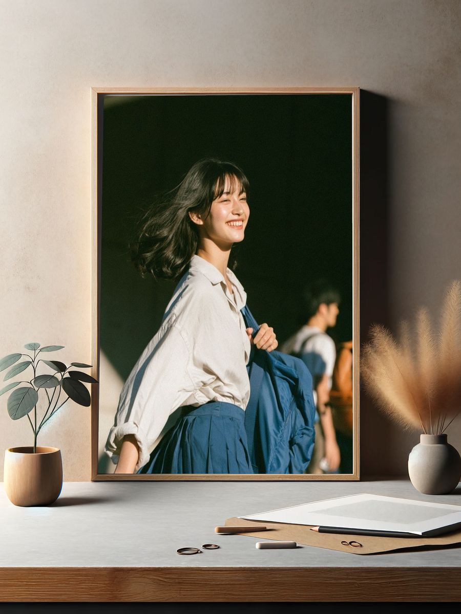 Smiling Student Street Photography Poster. — room view 2