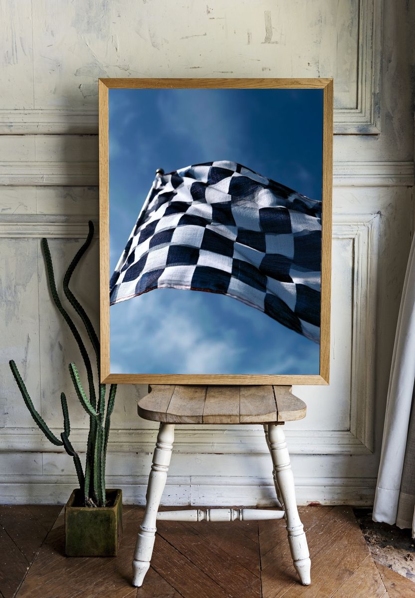 Checkered Flag Photography Poster. — room view 1