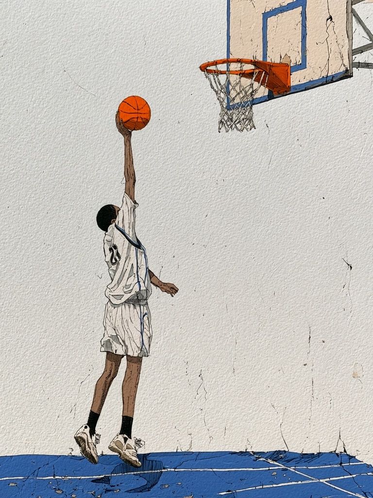 Basketball Dunk Illustration Poster. poster detail