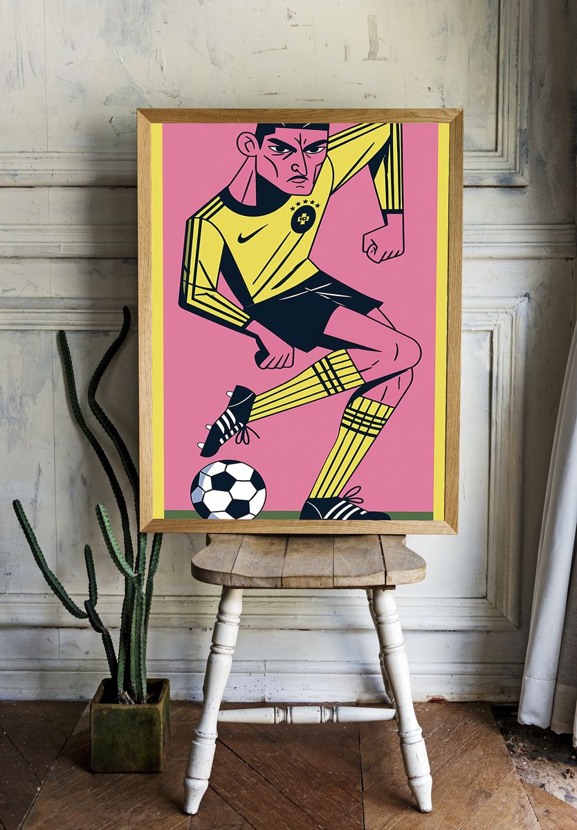 Soccer Player Pop Art Poster. room preview