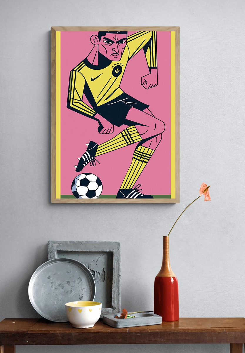 Soccer Player Pop Art Poster. — room view 3