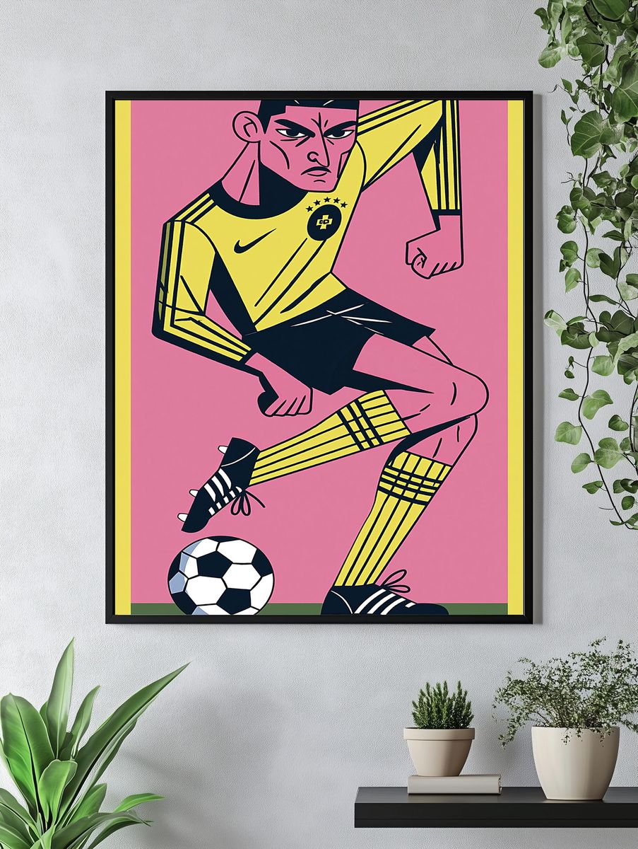 Soccer Player Pop Art Poster. — room view 4