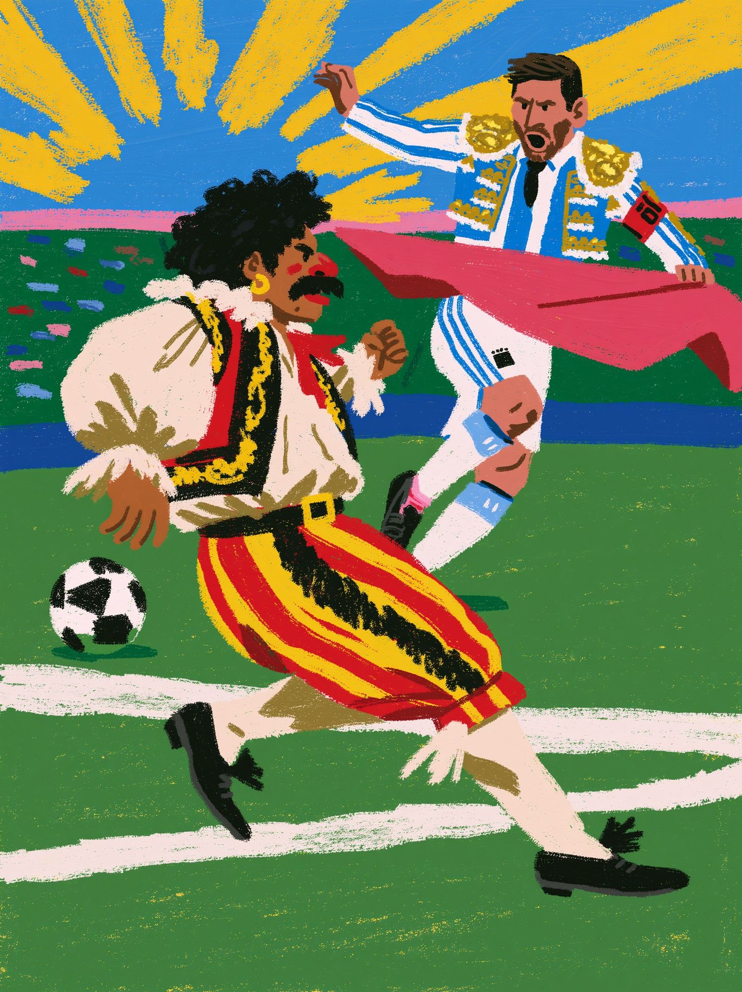 Soccer Rivalry Illustration Poster. poster detail