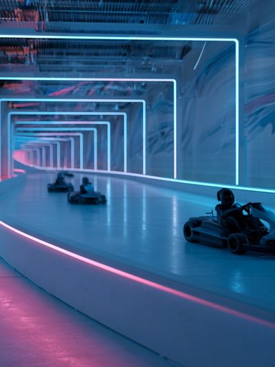 Neon Go-Kart Tunnel Poster. poster