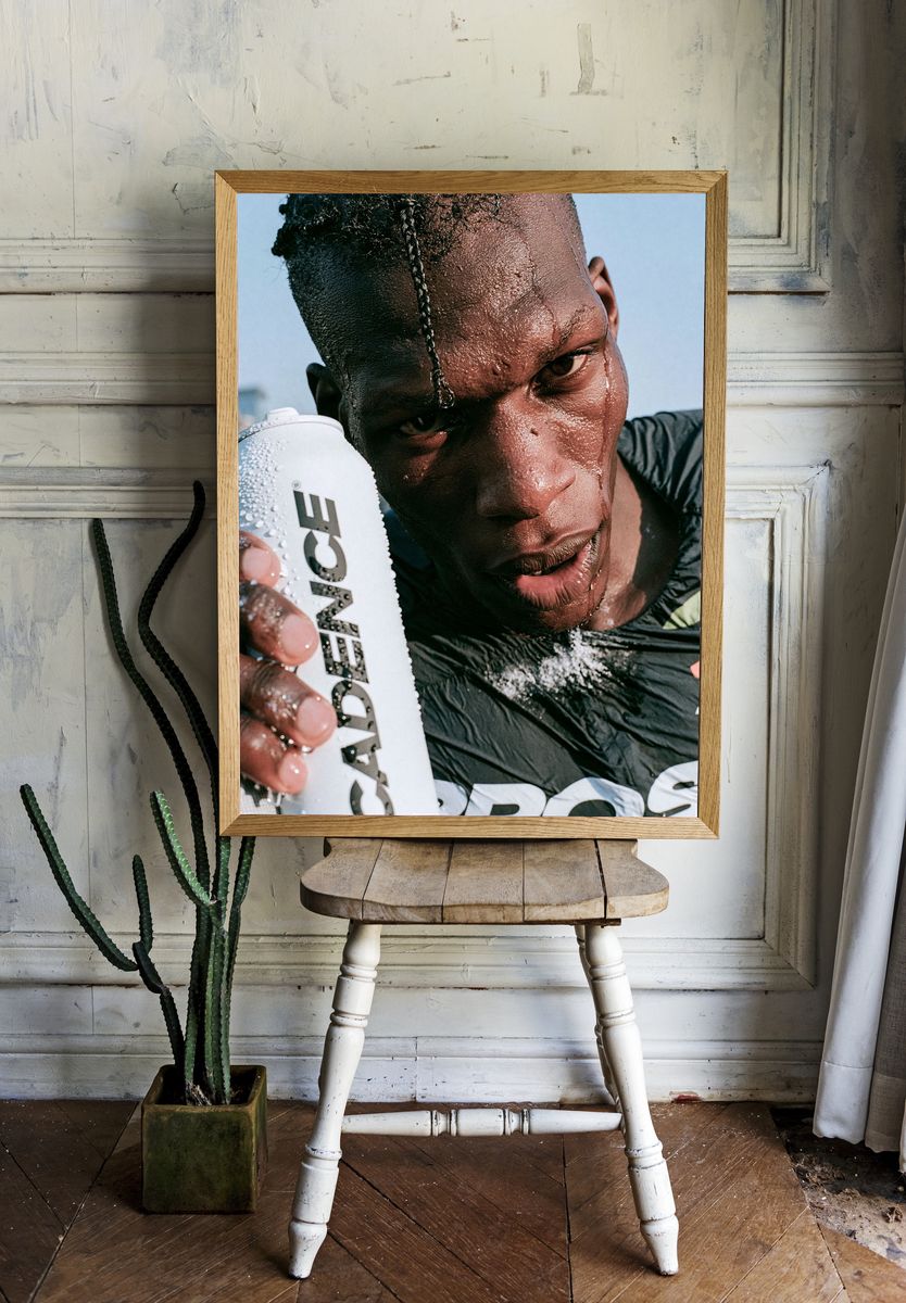 Sweaty Athlete Portrait Photography Poster. — room view 1