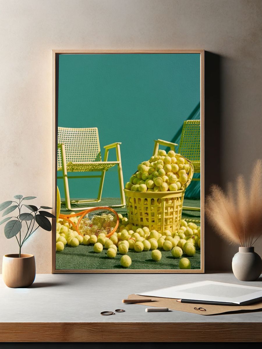 Tennis Still Life Photography Poster. — room view 2