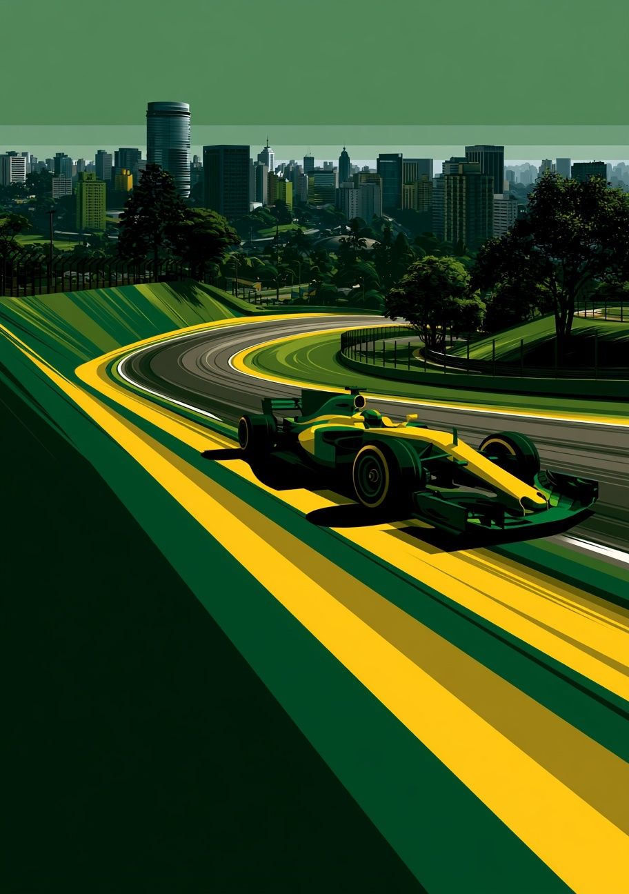 Brazilian Grand Prix Racing Poster. poster detail