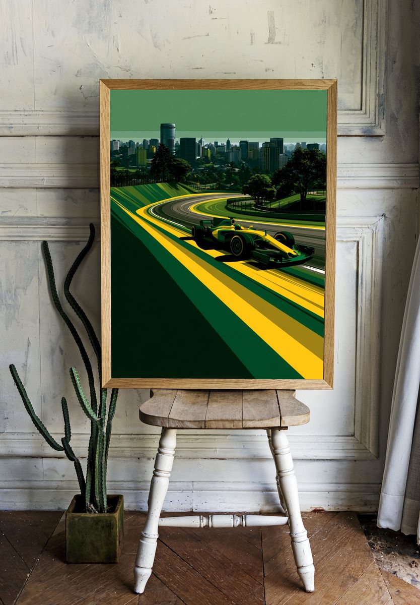 Brazilian Grand Prix Racing Poster. — room view 1