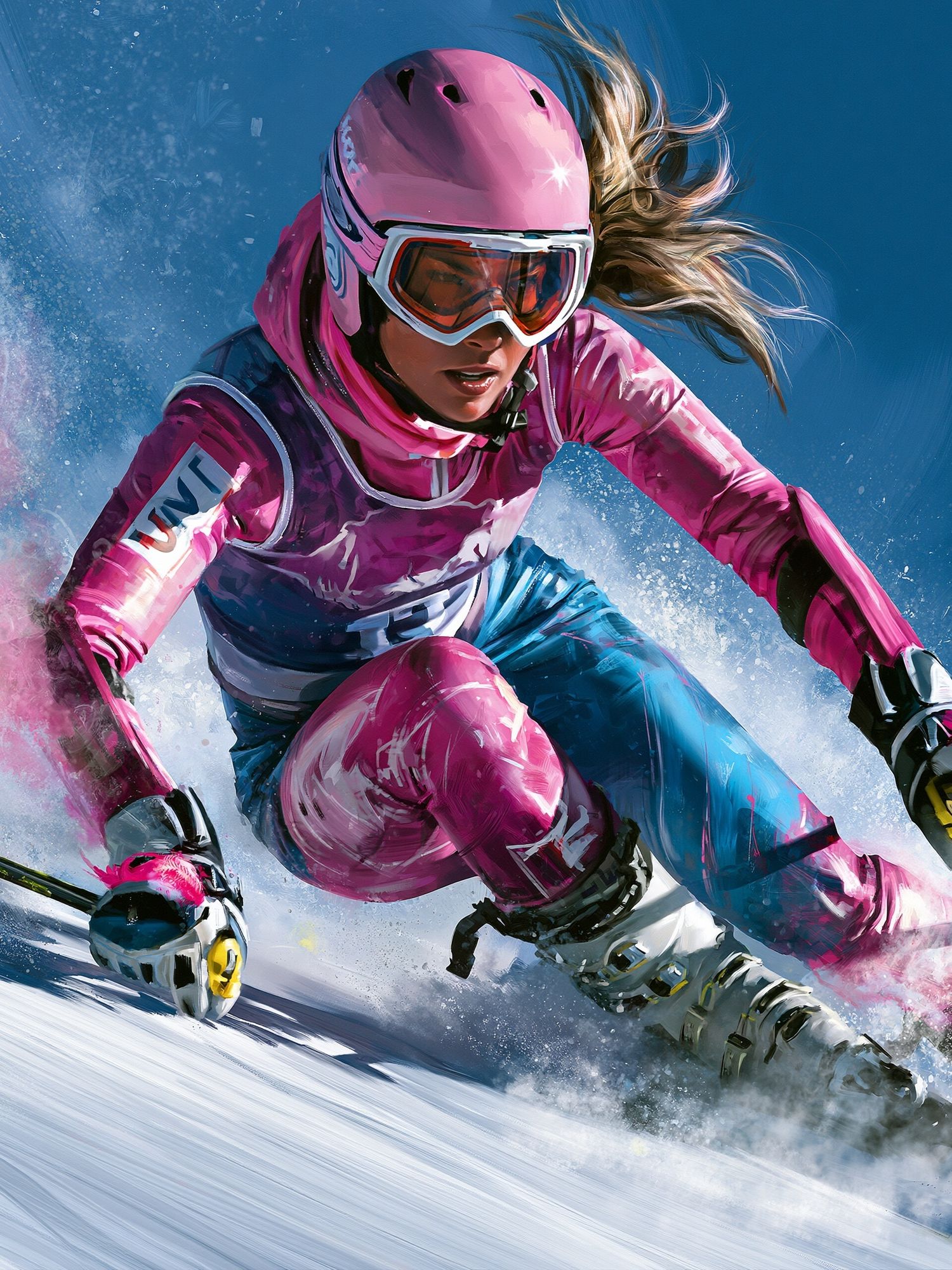 Alpine Ski Racer Illustration Poster. poster — sport art