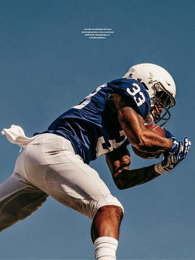 Football Catch Action Photography Poster. poster