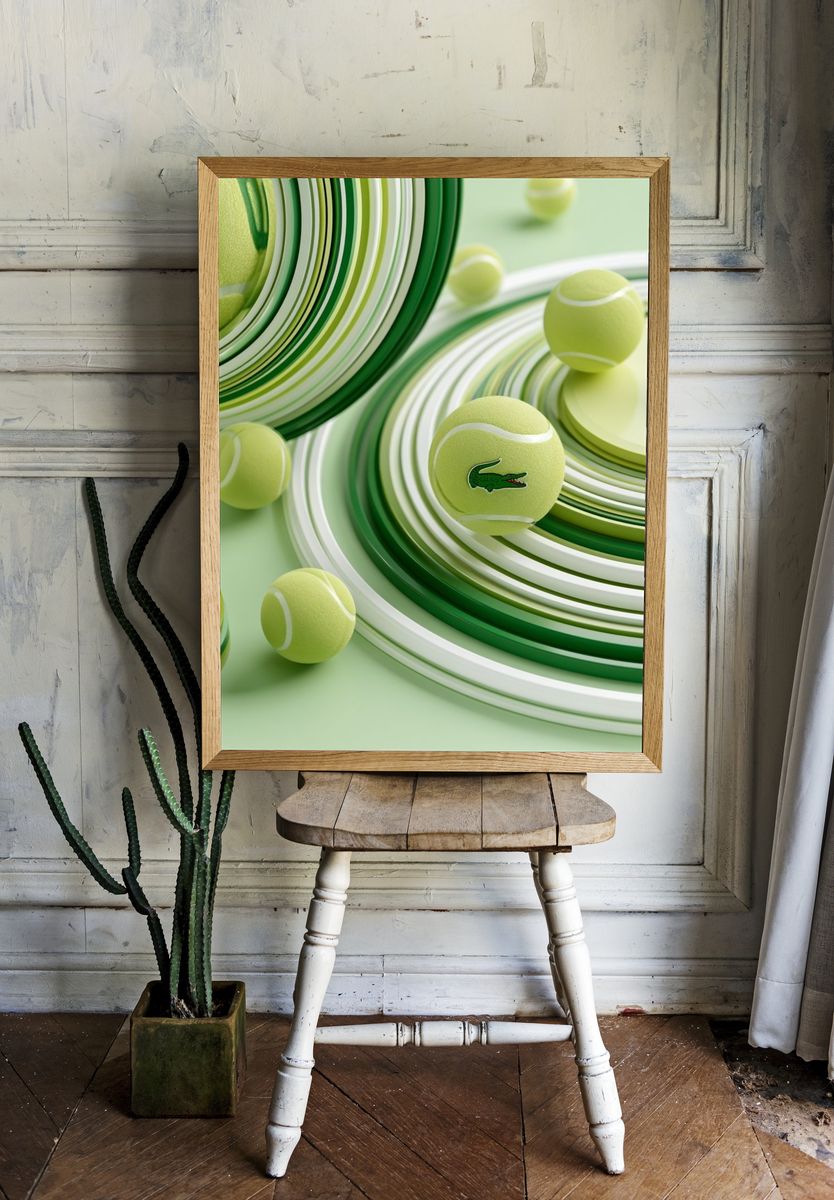 Lacoste Tennis Balls Abstract Poster. — room view 1