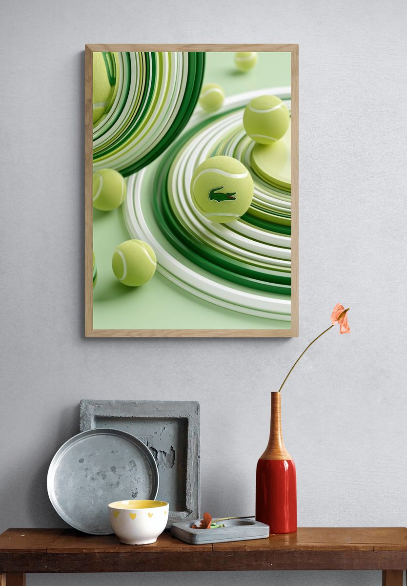 Lacoste Tennis Balls Abstract Poster. — room view 3