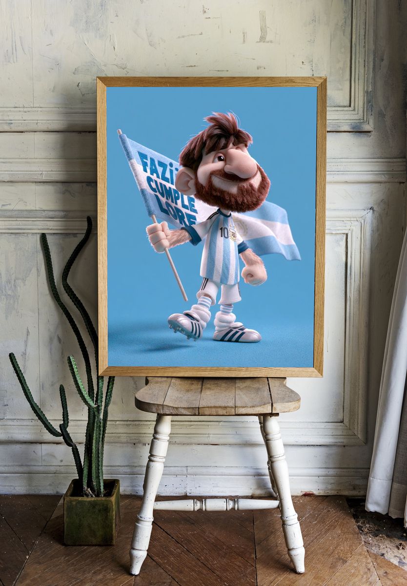 Argentina Football Fan Character Poster. — room view 1