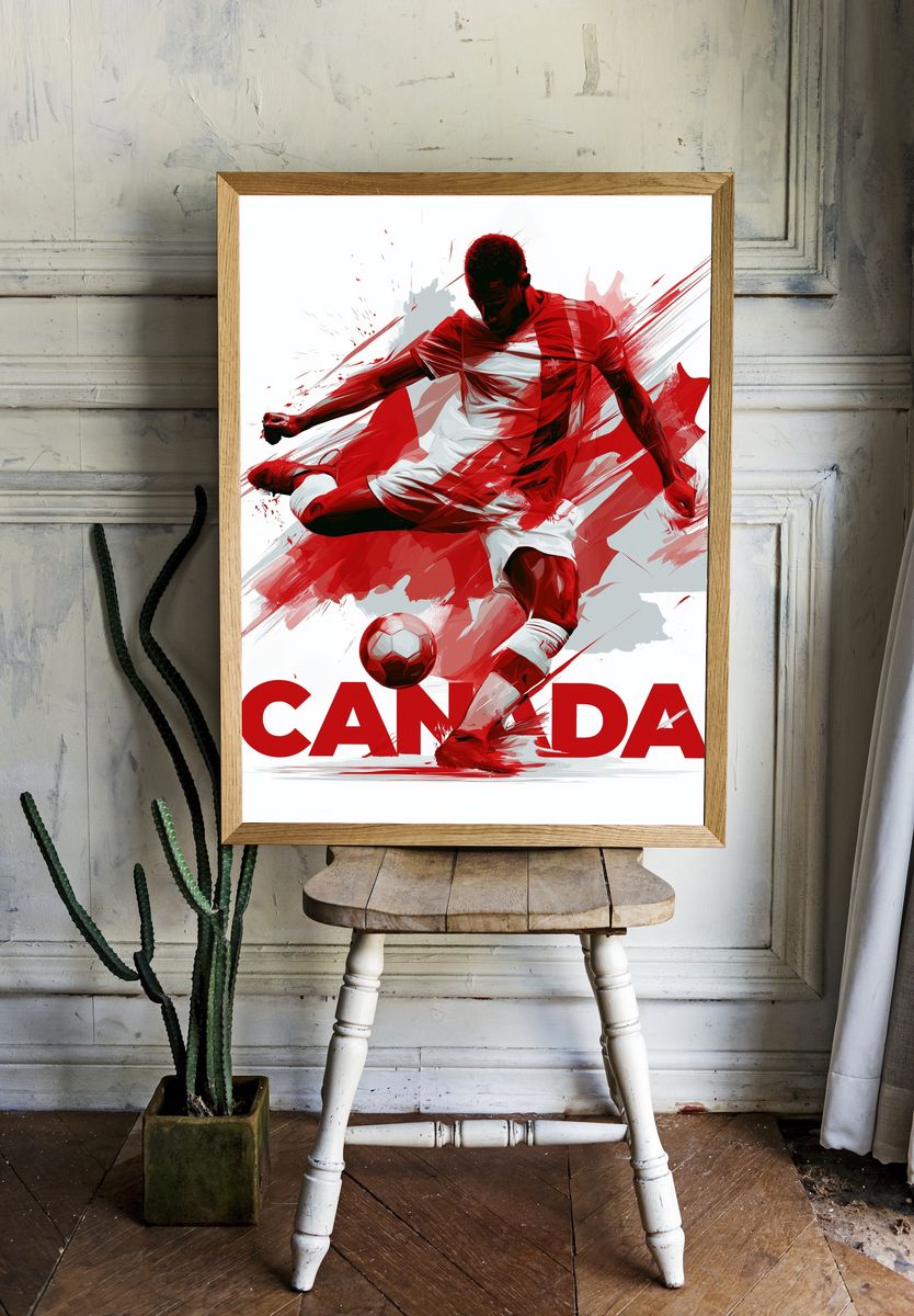 Canada Soccer Action Poster. — room view 1