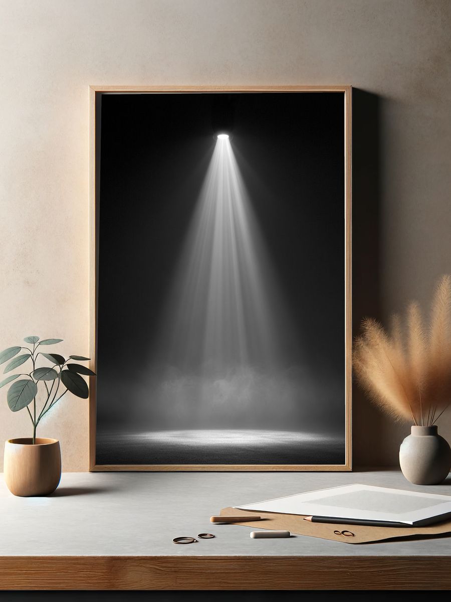 Spotlight in the Dark Photography Poster. — room view 2