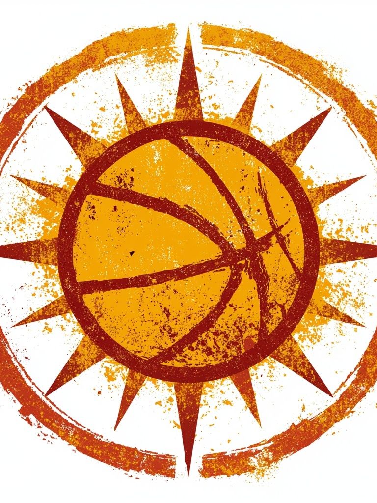 Basketball Sunburst Illustration Poster. poster — sport art